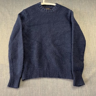 Massimo Dutti Mens Sweater SizeM Blue Long Sleeve Knit Pullover Crewneck Minimal