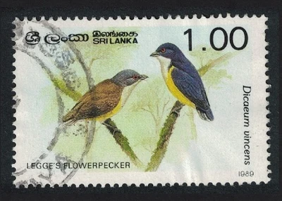 Sri Lanka Legge's flowerpecker Bird Imprint '1989' Canc SG#986A