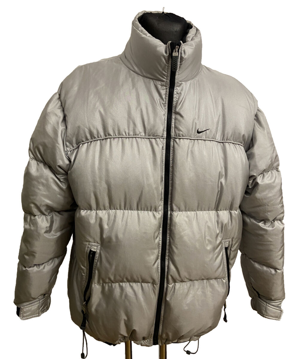 Vintage Y2K Nike Silver Duck Down Puffer Jacket Full Zip L/G Vintage Y2K Nike Silver Duck Down Puffer Jacket Full Zip L/G