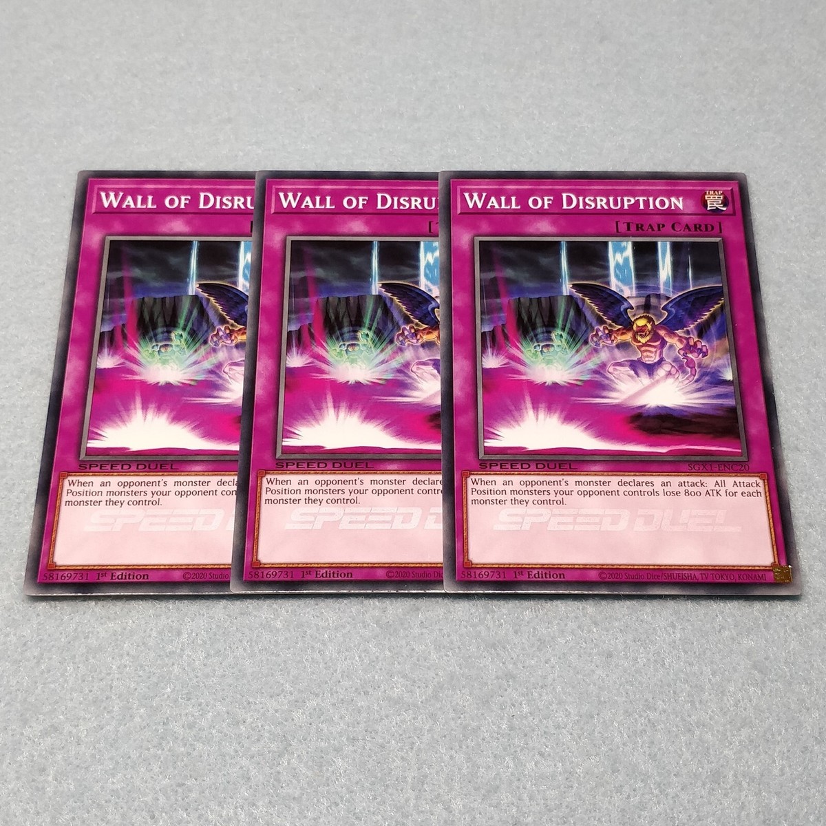 Yugioh Wall of Disruption SGX1 1st Edition Common 3 Card Set NM