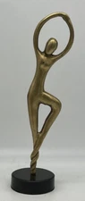 MCM Dancing Ballerina Sculpture, Brass, Black Base