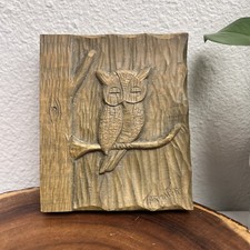 Owl Nesting Sleeping Cedar Slab Wall Hanger H...