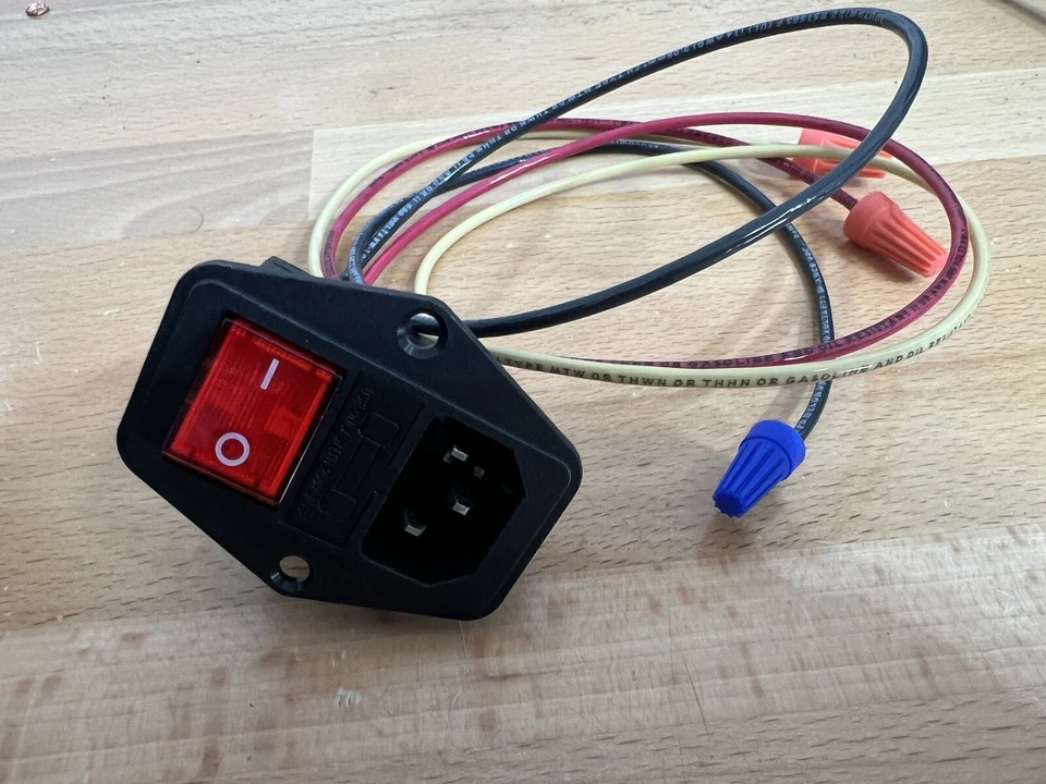 Assembled Power Socket with Fuse and wires Switch 3 Pin IEC320 C14 USA Plug - Image 2 of 4