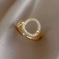 1Ct Round Moissanite Women's Adjustable Circle Toe Ring 14K Yellow Gold Plated