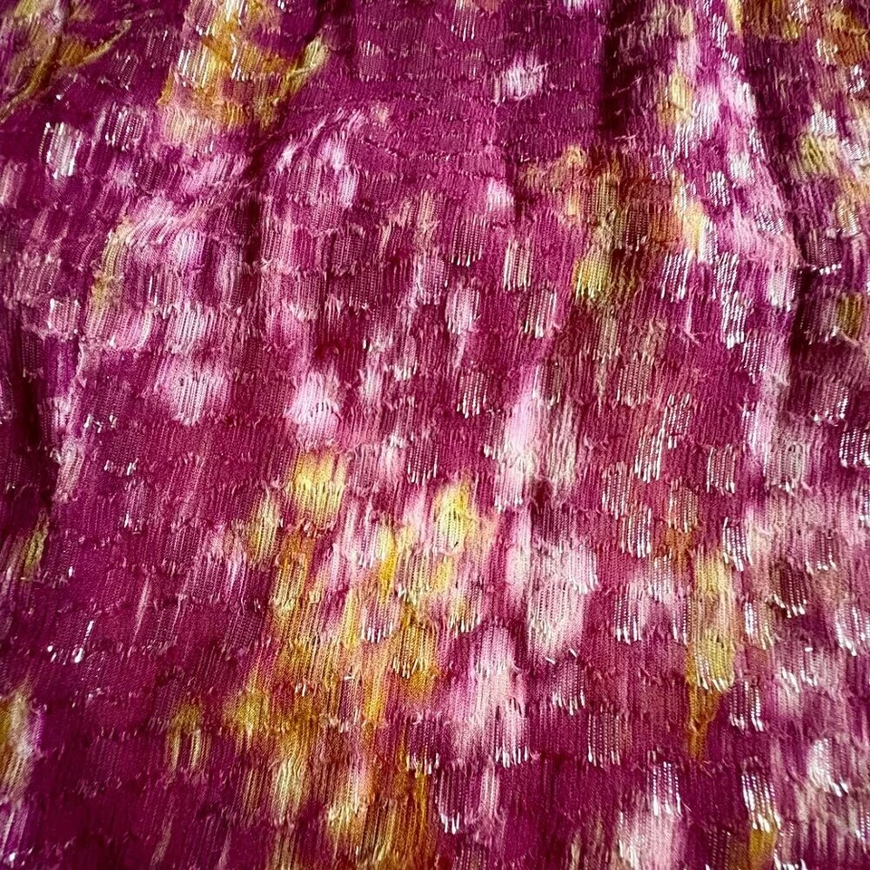 Blusa Boho 7 PARA TODA LA HUMANIDAD Seda e Hilo Metálico Manga Larga Transparente PEQUEÑA Foto 3 de 4