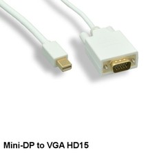 KNTK 10' Mini DisplayPort to VGA Cable 32AWG for MAC CRT Projector Monitor MDP