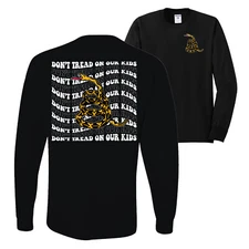 Dont Tread On Our Kids Wavy Letters American Pride Men Long Sleeve Tshirt