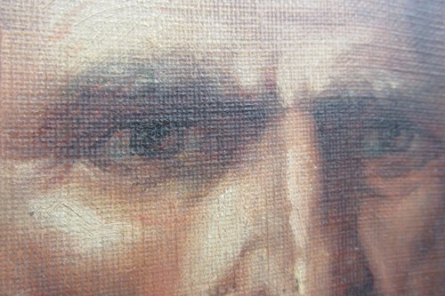 Straordinario volto di frate/monaco francescano olio su tela G. H. Schüter - Foto 16 di 18