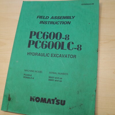 KOMATSU PC600 Crawler Excavator FIELD ASSEMBLY Service Manual BOOK SHOP guide