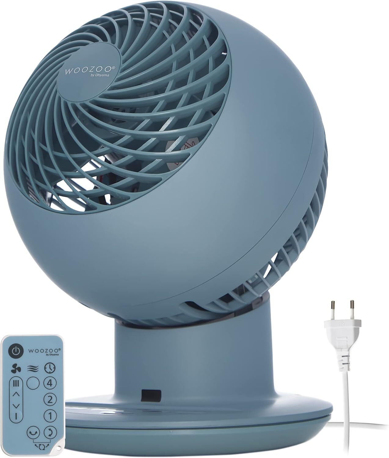 Iris Ohyama Woozoo, 30m², Ventilatore da Tavolo, Ufficio Fan, Blu, Telecomando,