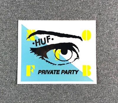 HUF Skateboard Sticker private party 3in seasonal HUF3