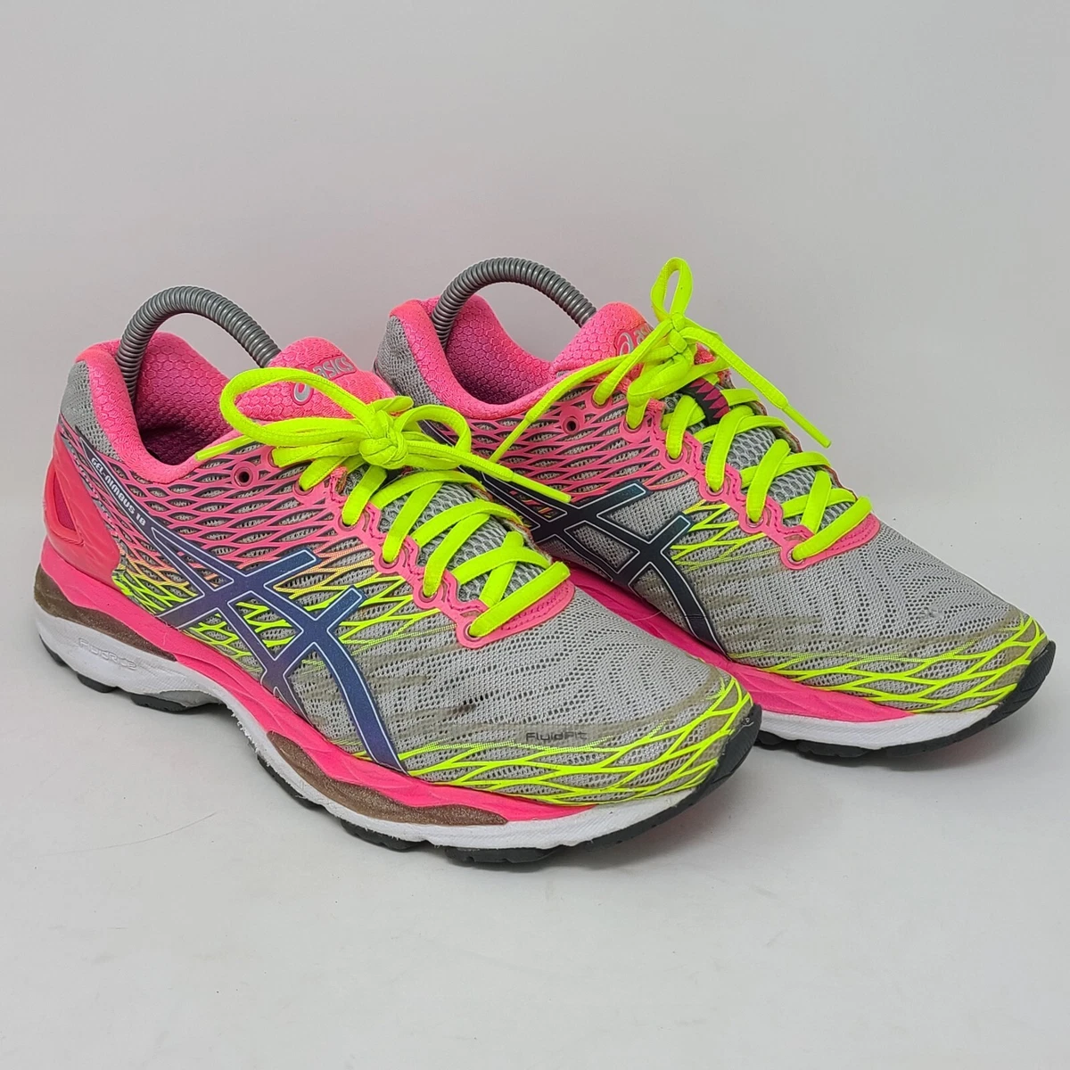 Asics Gel Nimbus 18 Women Pink Neon Running Trainers T650N Sneakers Shoes Sz 9 eBay