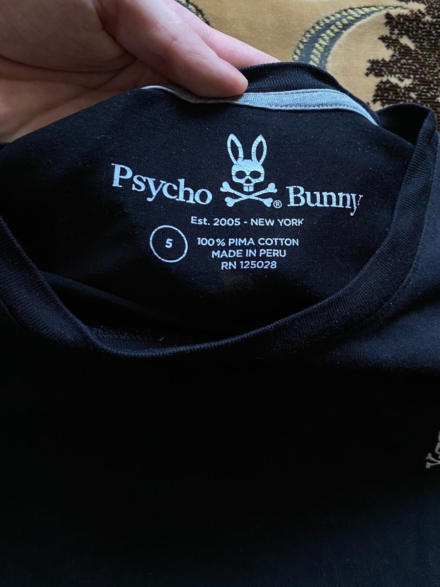 Psycho Bunny Mens Tshirt 5 Black Short Sleeve Embroidered | eBay