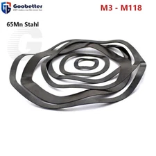 Wavey Washers Crinkle Wave Metric M3,M4,M5,M6,M8 - M118 Black 65 Manganese Steel
