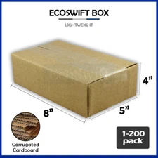 1-200 8x5x4 "EcoSwift" Cardboard Packing Mailing Shipping Corrugated Box Cartons