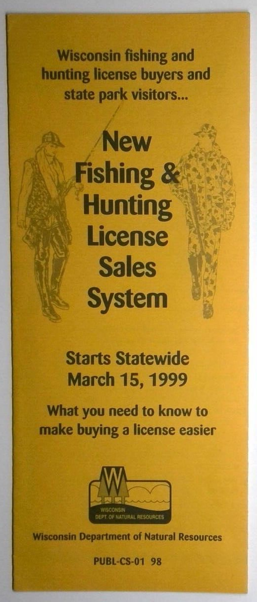 Vieux Permis De Pêche Vintage Wisconsin 1961 - Les's Sport Shop Merrill WI