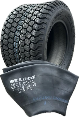 KENDA, STARCO 20x10.00-10 Turf tyre, 20 10.00 10 inner tube , Lawn mower tyres, Ride on mower