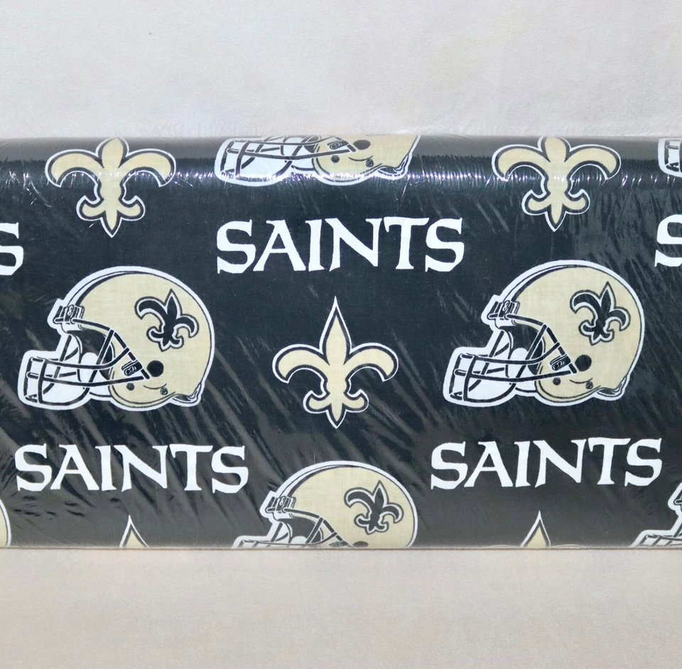 New Orleans Saints ~ Large Logo Pattern NFL Cotton Fabric 1/4 Yard 9” X 58” New - Image 4 of 4