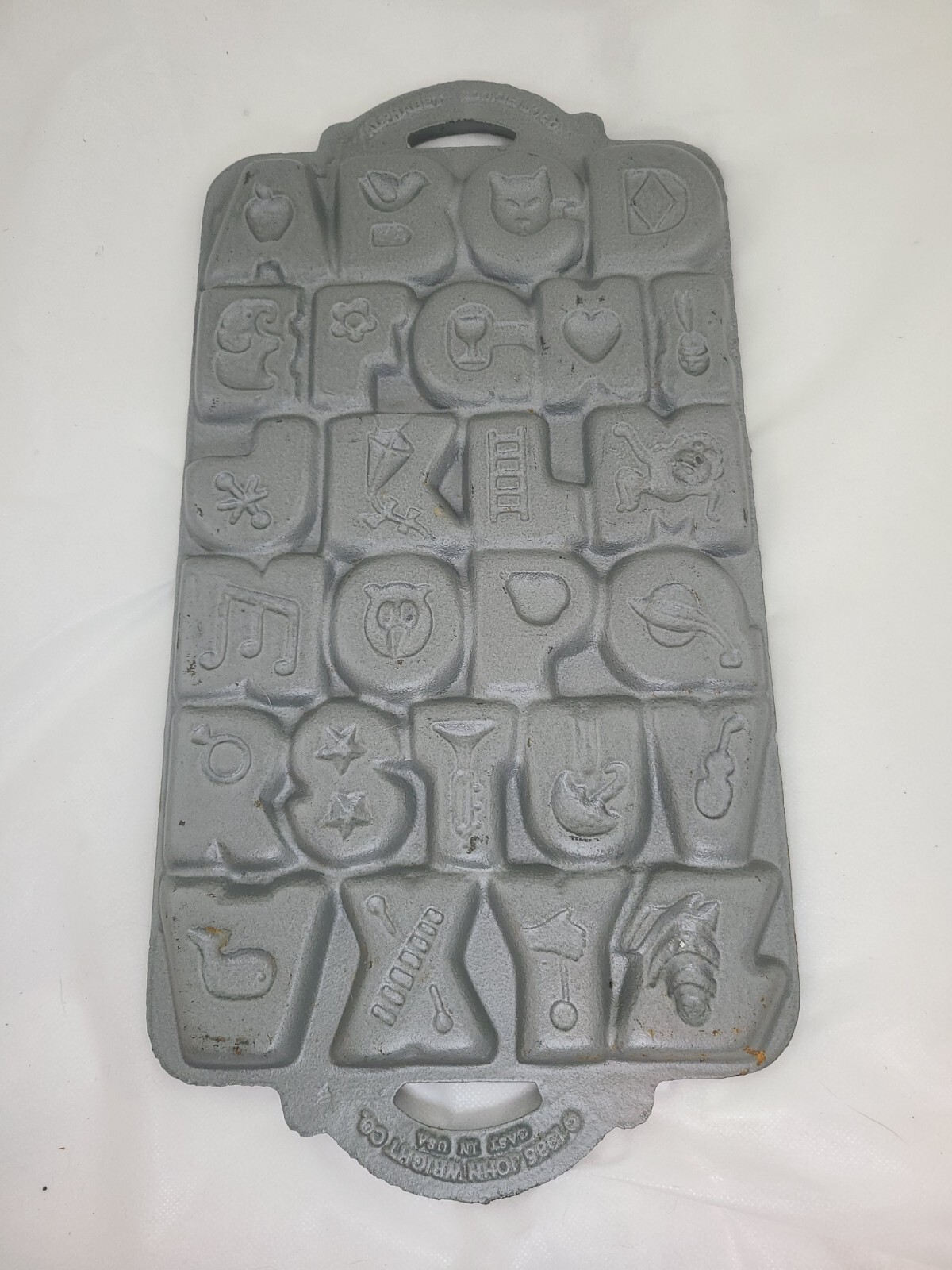 Vintage Cast Iron Alphabet Animal Cookie or Chocolate Mold 1980s John