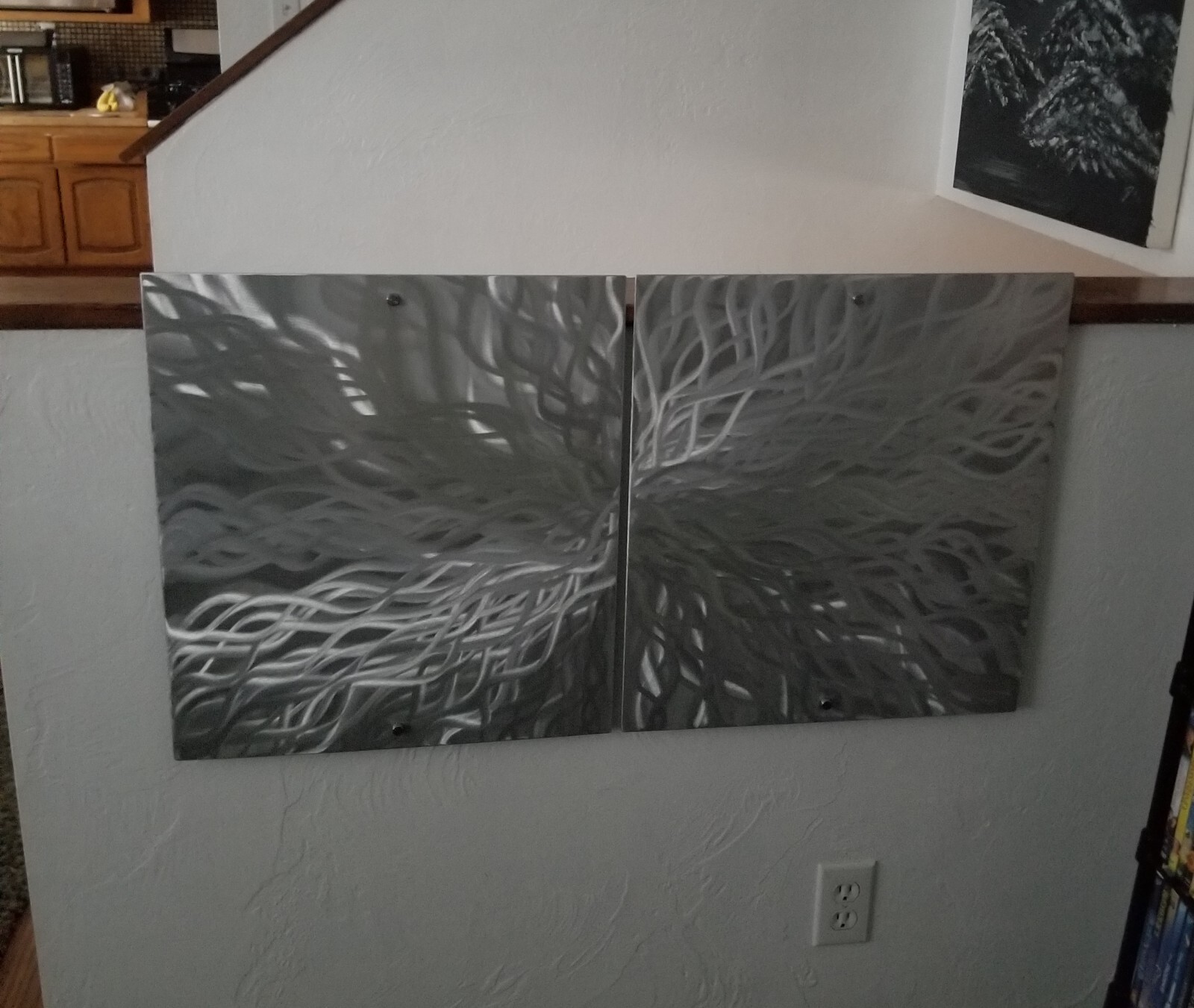 Modern Metal Wall Decor Abstract Silver wall Decor deck porch cottage