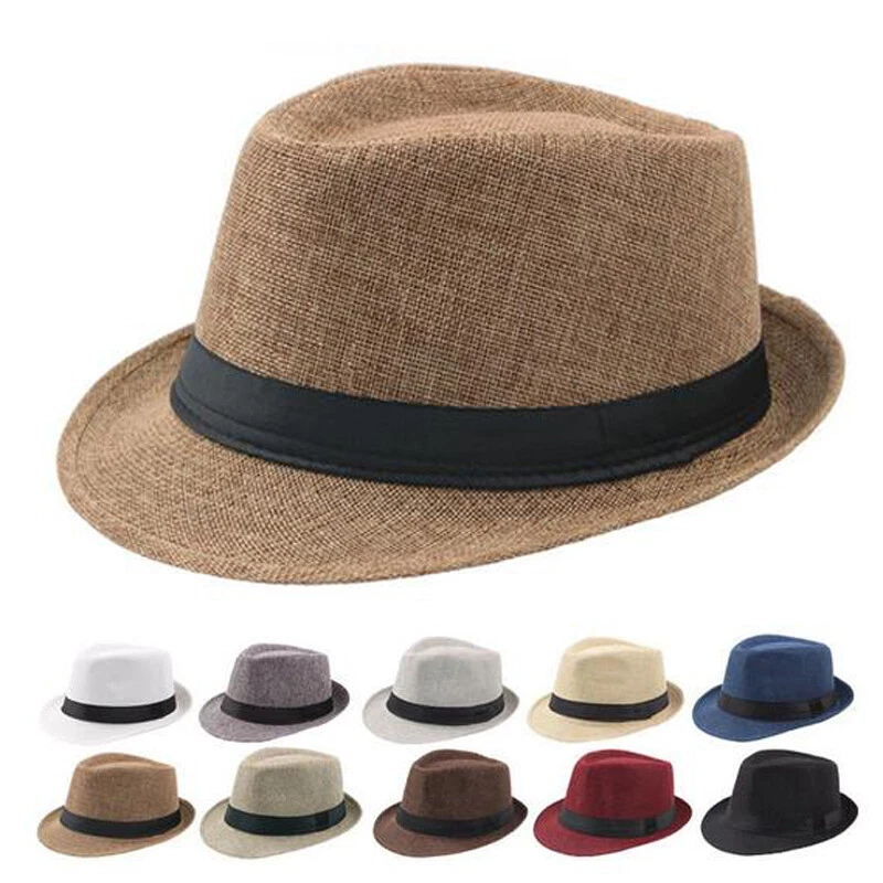 Men Fedora Jazz Hats Round Caps for Woman Bowler Hat Autumn Summer