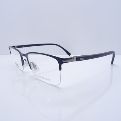 Hugo Boss 1007/IT FLL Brille Herren Matt Blau Halbrand Rechteckform 52mm