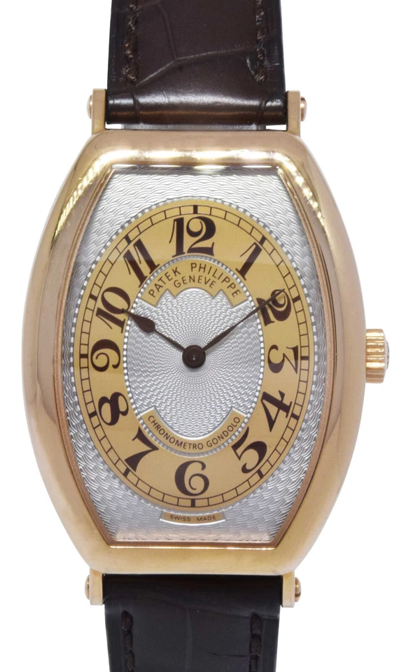Reloj Patek Philippe 5098 Cronómetro Gondolo 18K RG Esfera Plateada B/P '13 5098R