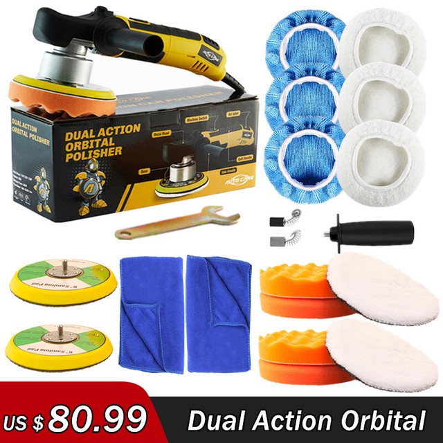 6" Dual Action Orbital Car Buffer Polisher Kit Variable Speed w