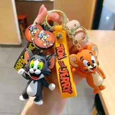 Anime Keychain Tom and Jerry Cartoon Doll Car Cute Keychains 
