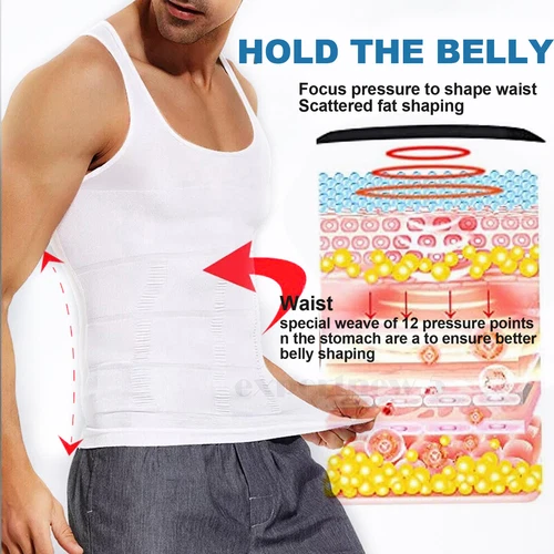 Herren Body Shaper Schlankmacher Shirt Kompression Weste Slim Shapewear Tank Top Girgle - Bild 4 von 46