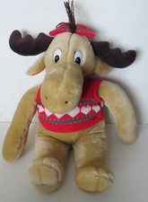 Commonwealth Christmas/WINTER Plush MOOSE Sweater, bow 19.5"