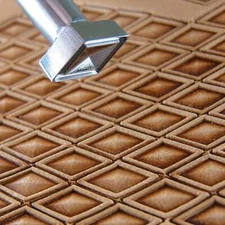 Small Hollow Diamond Geometric Stamp, Leather Stamping Tool, Stainless Steel