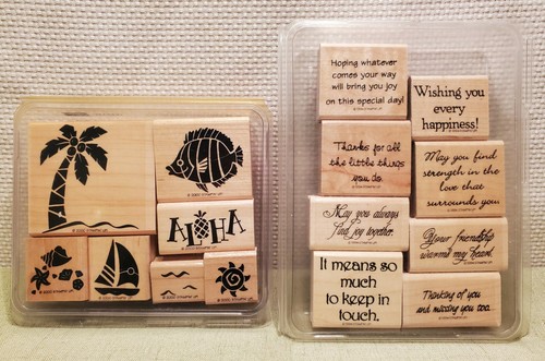 Stampin' Up ALOHA & Sayings & Such stamp sets 15 Stamps Hawaii Beach Friendship - Picture 5 of 8