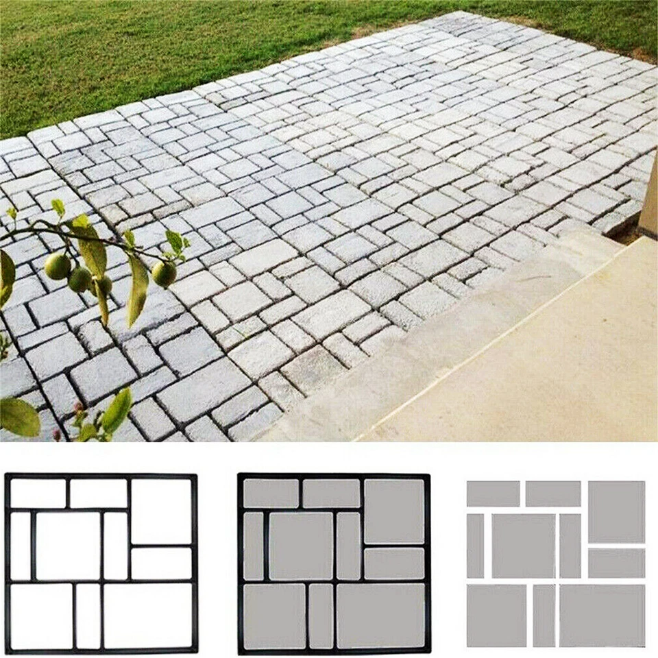 Pflasterform Kunststoff Betonpflaster Gießform Gehweg Garten DIY 60x50 Schablone