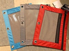 Back to School 3 Ring Binder Zipped Pencil Pouch With Mesh Front CHOICE OF COLOR