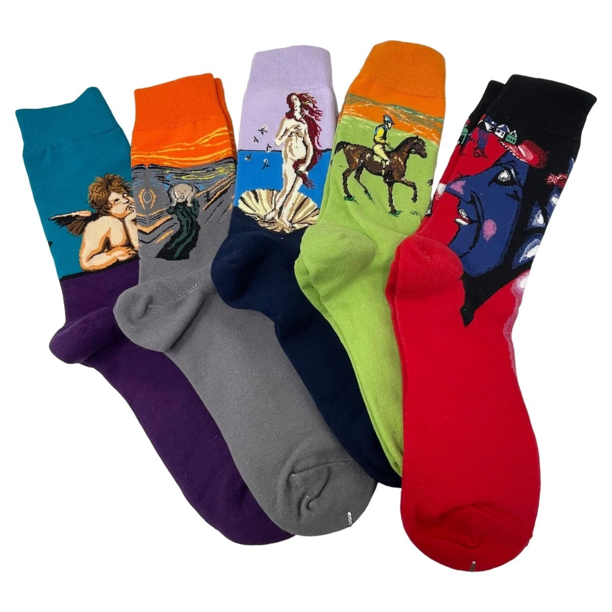 Bonangel Funny Novelty Socks Colorful Painting Pattern 5 Pairs