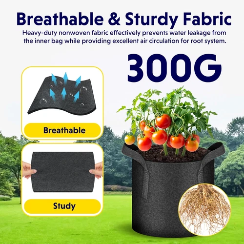 5-24Pack Garden Grow Bag/Rooty Bag Heavy Duty Non-Woven Plant Fabric Pot Contain - Picture 42 of 143
