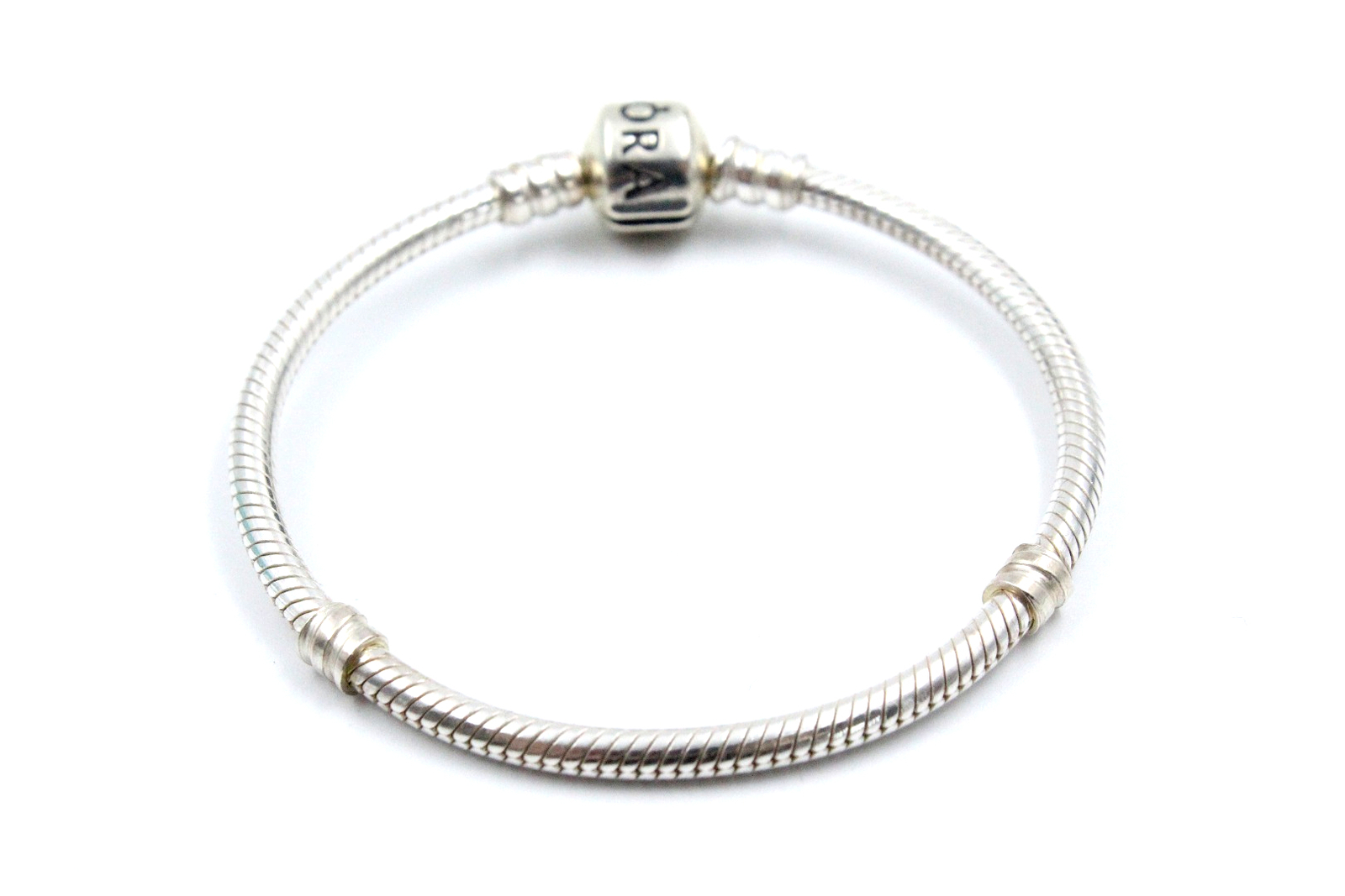PANDORA .925 STERLING SILVER ESSENTIALS Snake Chain Charm Bracelet, 13.05g S95 eBay