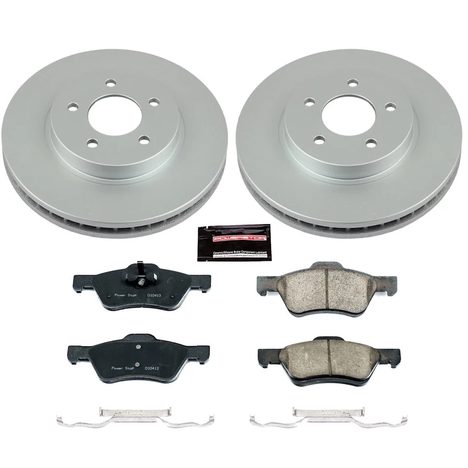 Juego de 2 ruedas CRK5571 Powerstop disco de freno y kits de pastillas delanteras para Ford Escape Foto 3 de 3