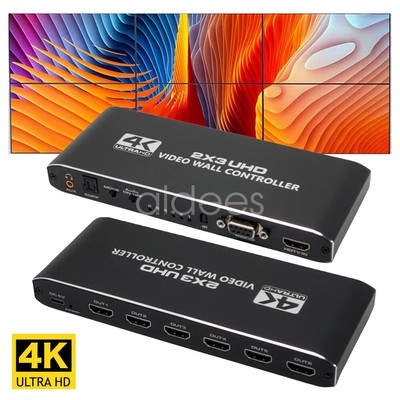 HD Video Wall Controller 4x1 5x1 6x1 HDMI DVI Input TV Monitor Splicer Processor