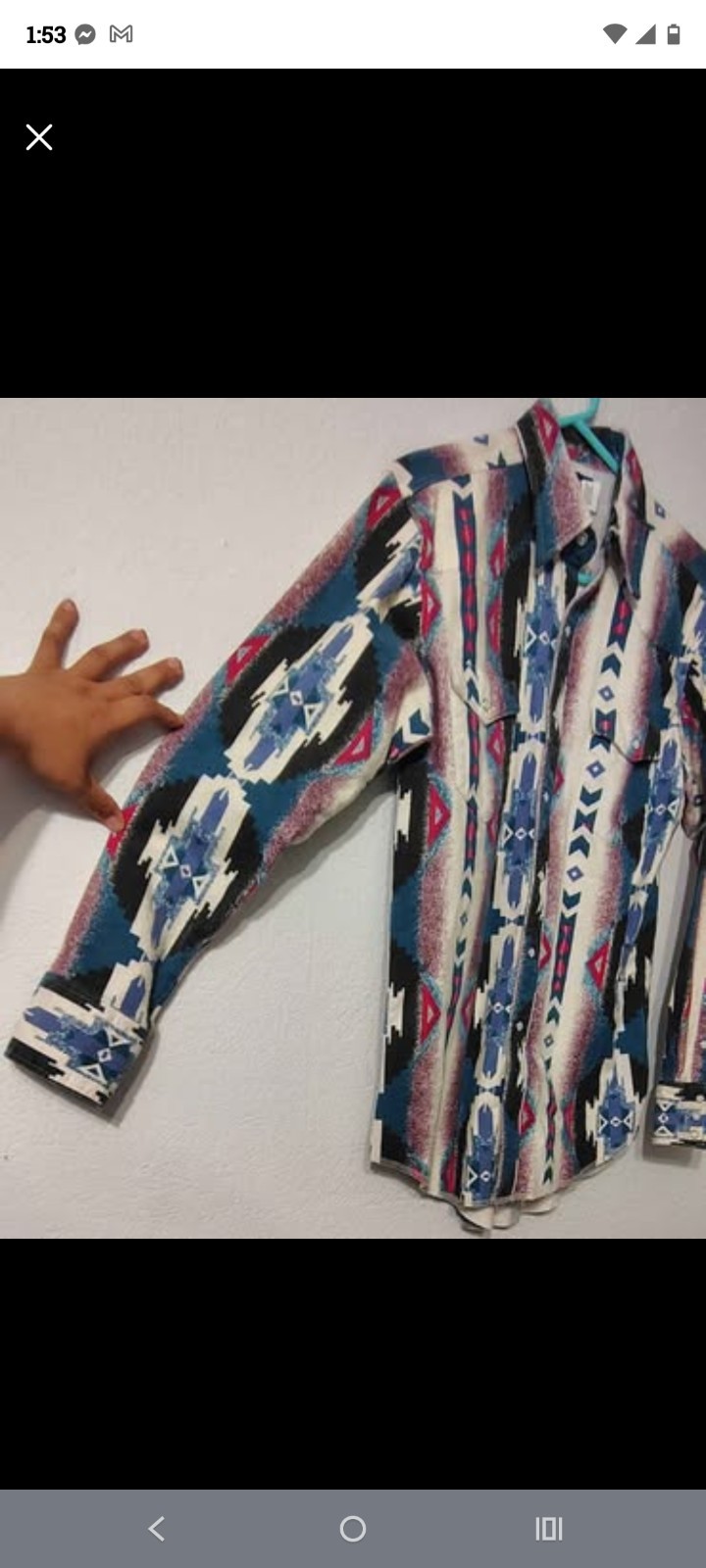 Vintage 80s Wrangler Aztec Navajo Brushpopper Shirt Wrangler Native Tribal... thumbnail 7