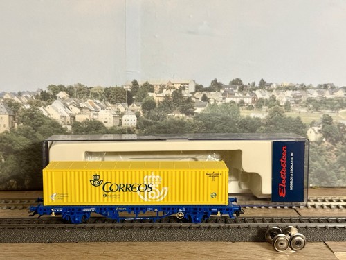 Spur H0 ELECTROTREN 1568 K Renfe Flachwagen Mit Correos Container OvP neu | Condition: Gebraucht