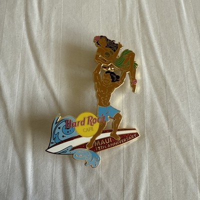 Hard Rock Cafe Maui 2002 12th Anniversary Surfer With Girl Pin (B6)