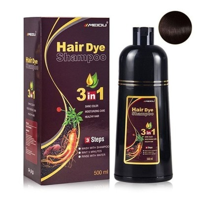 3 In 1 Hair Dye  Shampoo Herbal Brown Hair Dye for Men Women Herbal Ingredients