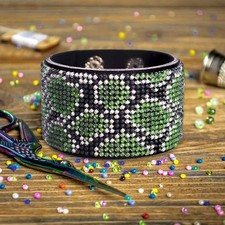 DIY Bead embroidery kit on artificial leather Bracelet
