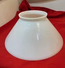 Antique Vintage Hanging Oil Lamp White Milk Glass Slant Lamp Shade 14"