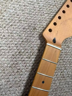 22 Frets Canadian Roasted Maple S-Style Electric Guitar Neck 9.5'' Bone Nut Satin