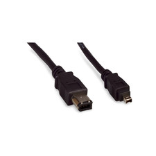6ft Firewire Cable 6 Pin to 4 Pin 1394a 400 - Black