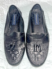 Giorgio Brutini Men’s Black Leather Tassel Kiltie Woven Slip On Loafers 9.5 M — photo 1