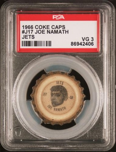 1966 Football Coke Caps #J17 Joe Namath New York Jets PSA 3 VG (2406)
